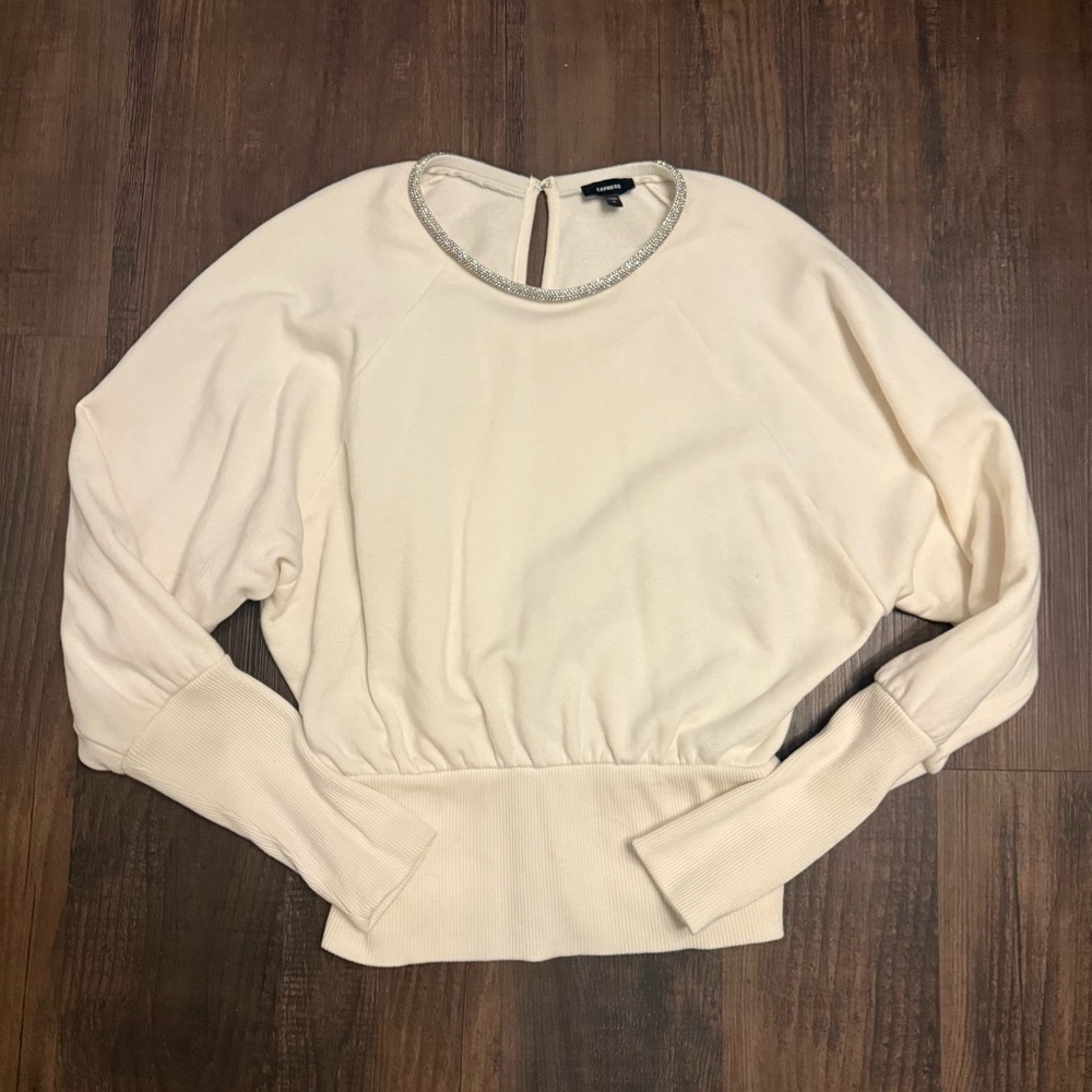 Express Rhinestone Collar Sweater